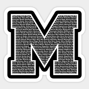 M White Sticker